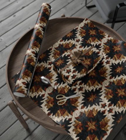 Rustic Western Aztec Cowhide Wrapping Paper: The Perfect Gift Wrap for Country & Western Lovers