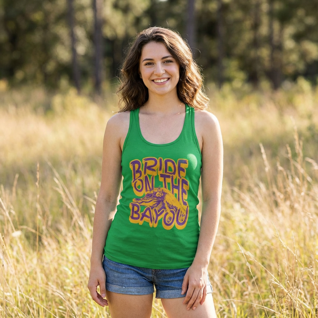 Bride on the Bayou Tank – Next Level 1533 Racerback for Southern Brides